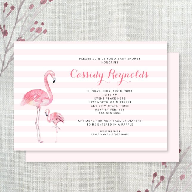 Mum + Baby Flamingo Baby Shower Invitation (Creator Uploaded)