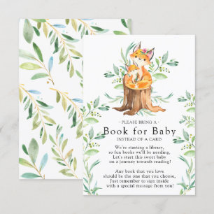 Mum & Baby Fox Baby Shower Book for Baby Card