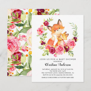 Mum & Baby Fox Baby Shower Invitation