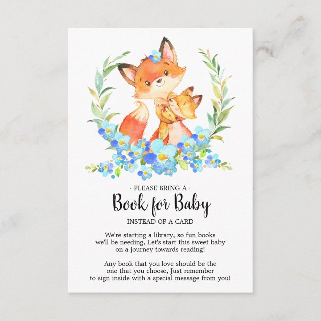 Mum & Baby Fox Shower Book for Baby Card (Front)