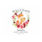 Mum & Baby Fox Welcome Baby Shower Poster