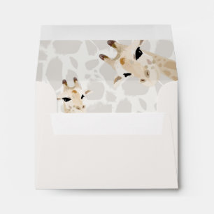 Mum & Baby Giraffe Watercolor Envelope