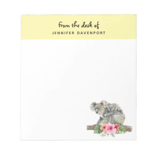 Mum & Baby Koala Bears Cute Watercolor Notepad