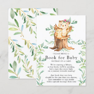 Mum & Baby Owl Baby Shower Book for Baby Card