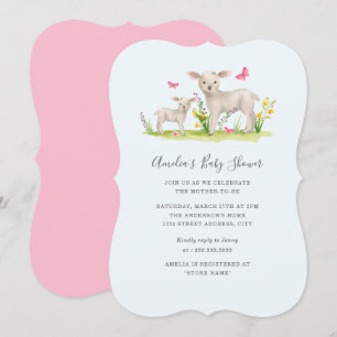 Mum Baby Sheep Sweet Baby Shower Invite
