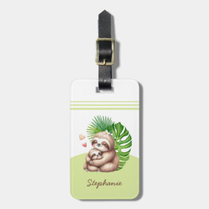 Mum & Baby Sloth Customisable Luggage Tag