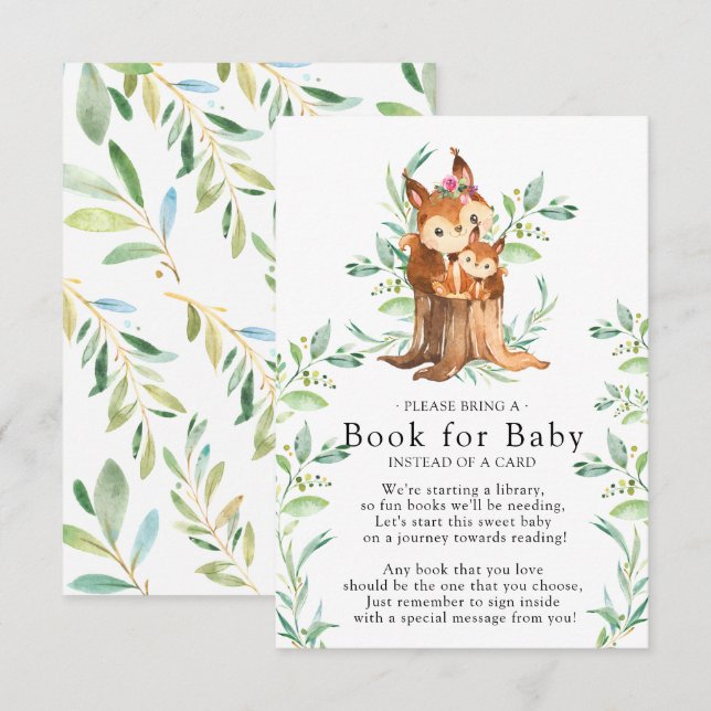 Mum & Baby Squirrel Baby Shower Book for Baby Card (Front/Back)