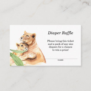 Mum & Baby Tiger Baby Diaper Raffle Enclosure Card