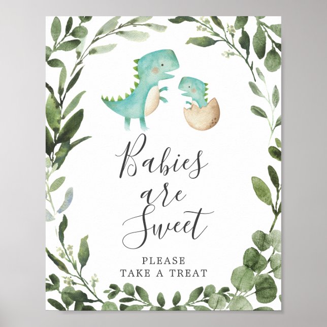 Mum BabyDinosaur Baby Shower Babies Are Sweet Sign (Front)