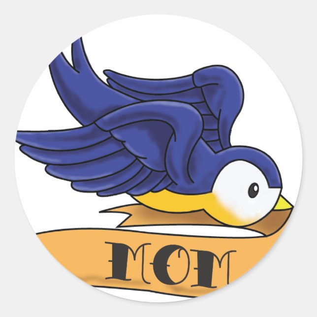 Mum Banner Swallow Classic Round Sticker (Front)