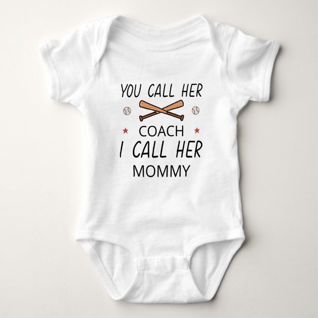 Mum Baseball Coach | Baseball Mum Mother's Day Baby Bodysuit (Front)