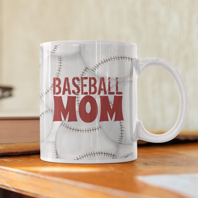 Mum Baseball Typography Cute Coffee Mug (Creator Uploaded)
