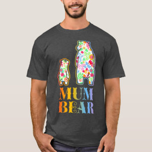 Mum Bear Mum Grandma Floral Happy Mother's Day T-Shirt
