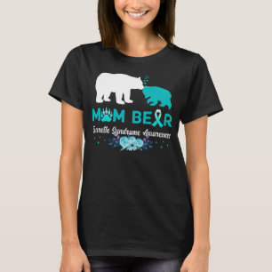 Mum Bear Tourette Syndrome Awareness Teal Ribbon T-Shirt