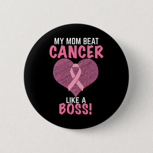 Mum Beat Breast Cancer - Survivor Awareness 6 Cm Round Badge