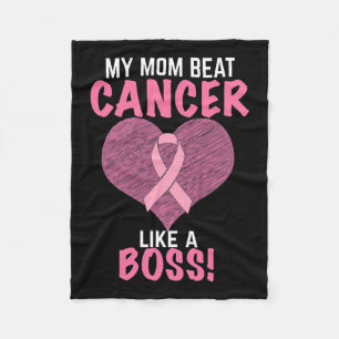 Mum Beat Breast Cancer - Survivor Awareness Fleece Blanket