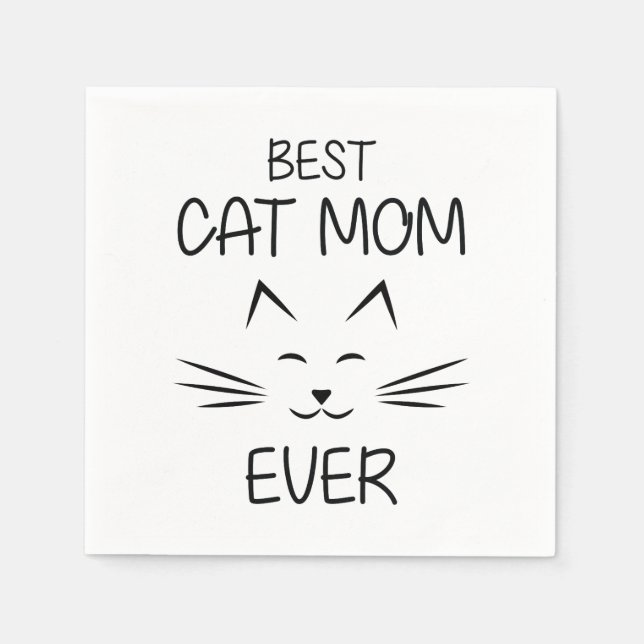 Mum - Best Cat Mum ever Napkin (Front)