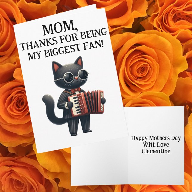 Mum Biggest Fan Funny Humour Accordian Mothers Day Card (Creator Uploaded)