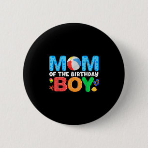 Mum Birthday Boy Kids Beach Ball Theme Party Pool  6 Cm Round Badge