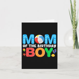 Mum Birthday Boy Kids Beach Ball Theme Party Pool Card