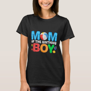 Mum Birthday Boy Kids Beach Ball Theme Party Pool T-Shirt