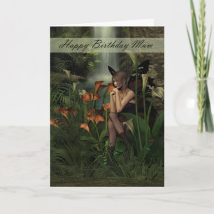 Mum Birthday card woodland fairy