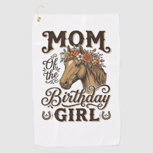 Mum Birthday Girl Floral Horse Western Vintage Shi Golf Towel
