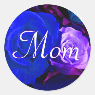 Mum Blue Purple Rose Sticker
