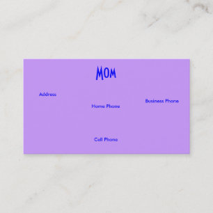 Mum Blue Purple Roses I Profile Card