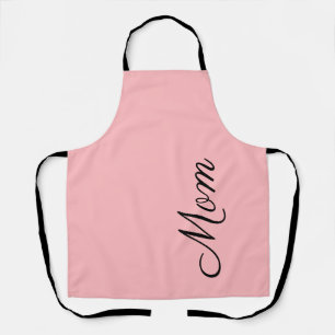 Mum Blush Pink Black Script Personalised Apron