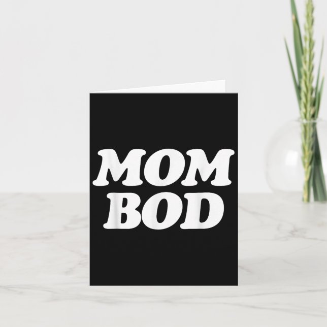 Mum Bod - Popular Gym Workout Quote  Card (Front)
