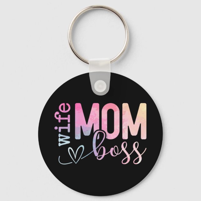 Mum Boss Funny Mothers Day  Key Ring (Front)