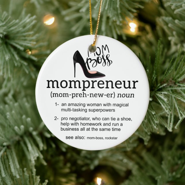 Mum Boss Mompreneur Ceramic Ornament (Tree)