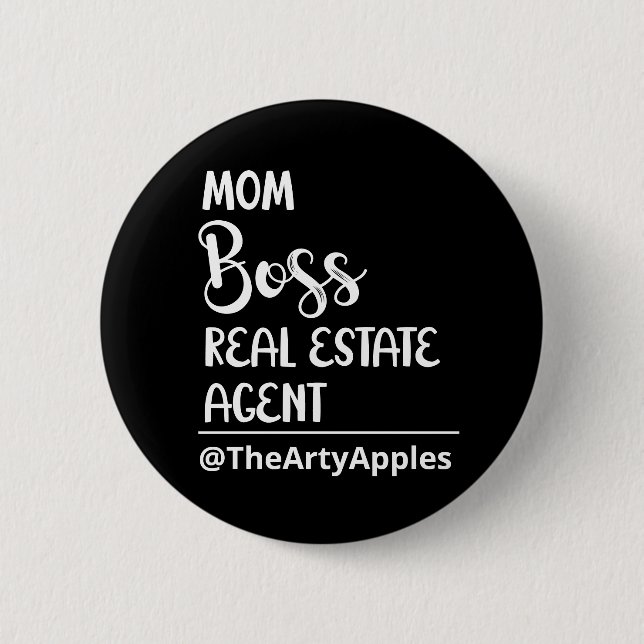 mum boss real estate agent open house selling tote 6 cm round badge (Front)