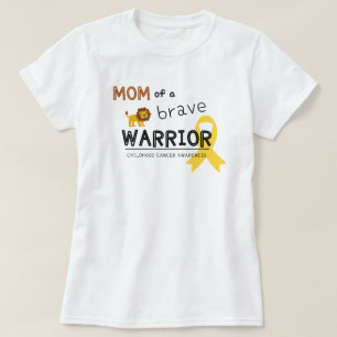 mum brave warrior cancer lion womens T-Shirt