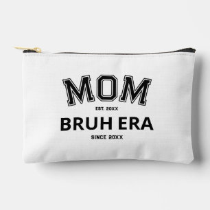 Mum Bruh Era Custom Year Black Logo White Accessory Pouch