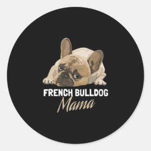 Mum Bulldog Bull Dog Lovers  Classic Round Sticker