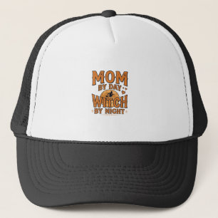 Mum By Day Witch By Night Halloween Shirt Design_1 Trucker Hat