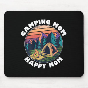 Mum Camping T Shirt Happy Camping Mum Camper Gift Mouse Pad
