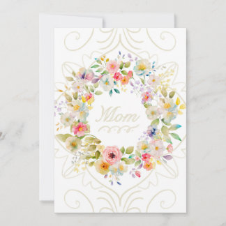 Mum Card - Beautiful floral wreaths card
