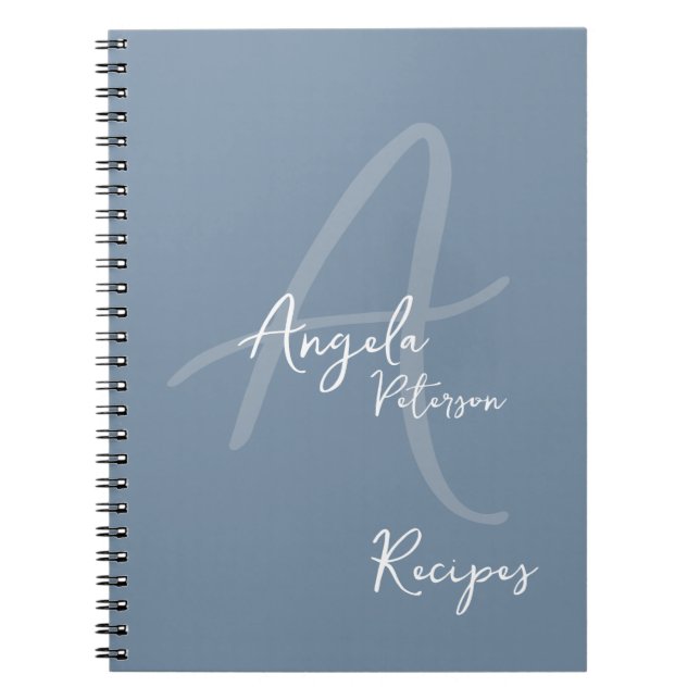 Mum Chef Recipes Dusty Blue Notebook (Front)