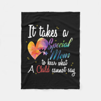 Mum Child Love Puzzle Inspirational Autism Awarene Fleece Blanket