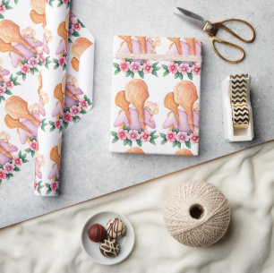 Mum Child Puppy Mother's Day Wrapping Paper