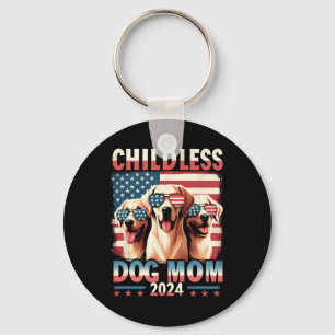 Mum Childless Dog Mum 2024 Kamala Harris Dog Lover Key Ring