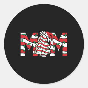 Mum Christmas Family Tree Cake Matching Holiday  Classic Round Sticker