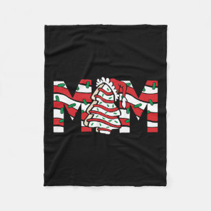 Mum Christmas Family Tree Cake Matching Holiday Fleece Blanket