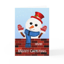 Mum Christmas Snowman Holiday Card