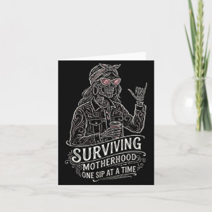Mum Coffee Funny Saying Mum Skeleton Mama Mothers Card