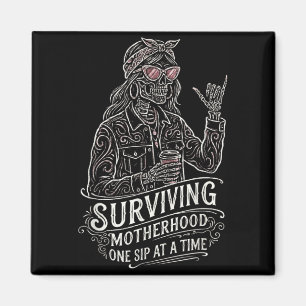 Mum Coffee Funny Saying Mum Skeleton Mama Mothers Magnet