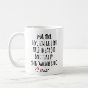 Mum Coffee Mug, Favourite Child, Personalised Mug, Mug